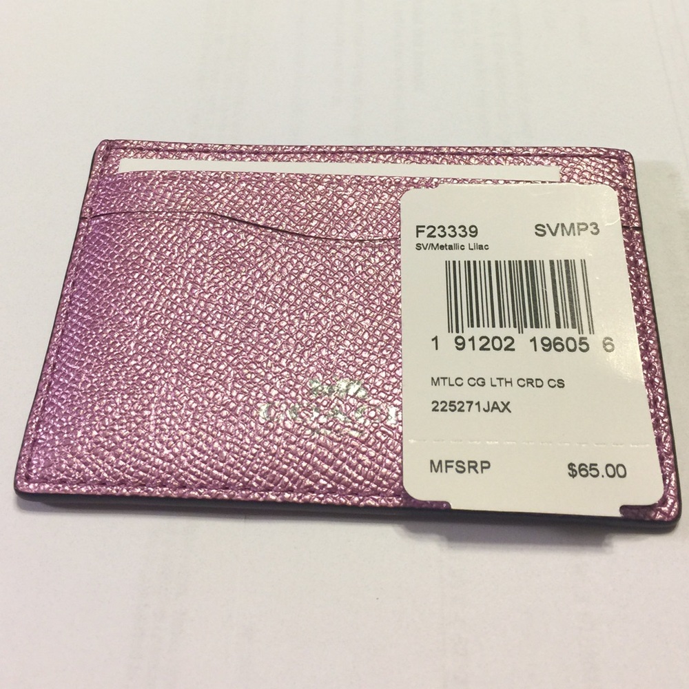 Authentic Coach Card Case - Metallic Pink - NWT